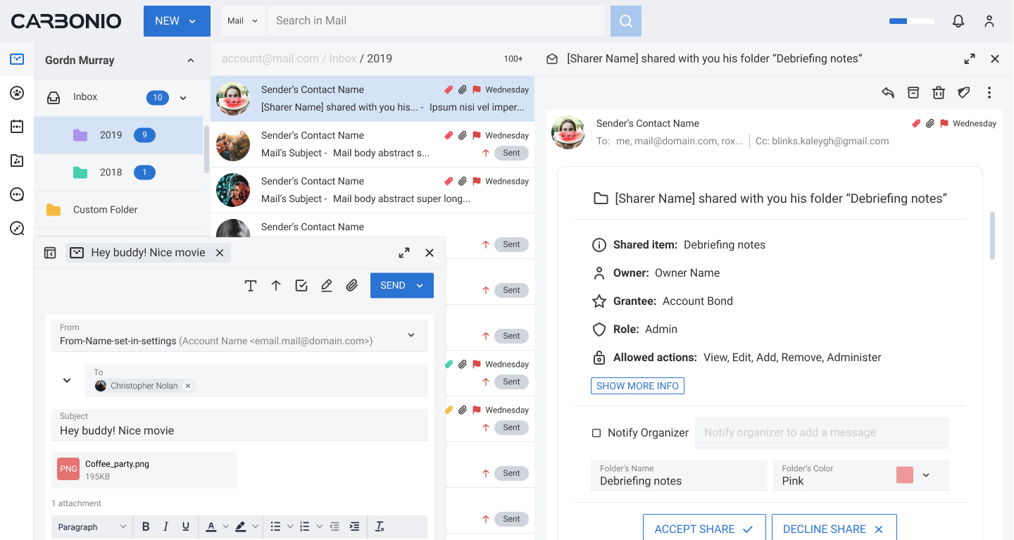 screenshot of Zextras Carbonio